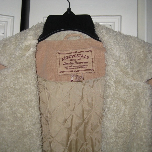 AEROPOSTALE beige tan Shearling Fall jacket - Picture 1 of 5